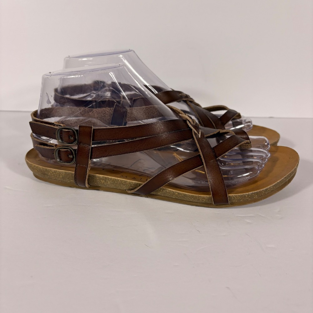 Blowfish Malibu Women Vegan Leather Strappy Gladiator Sandals Brown Estimated 9
